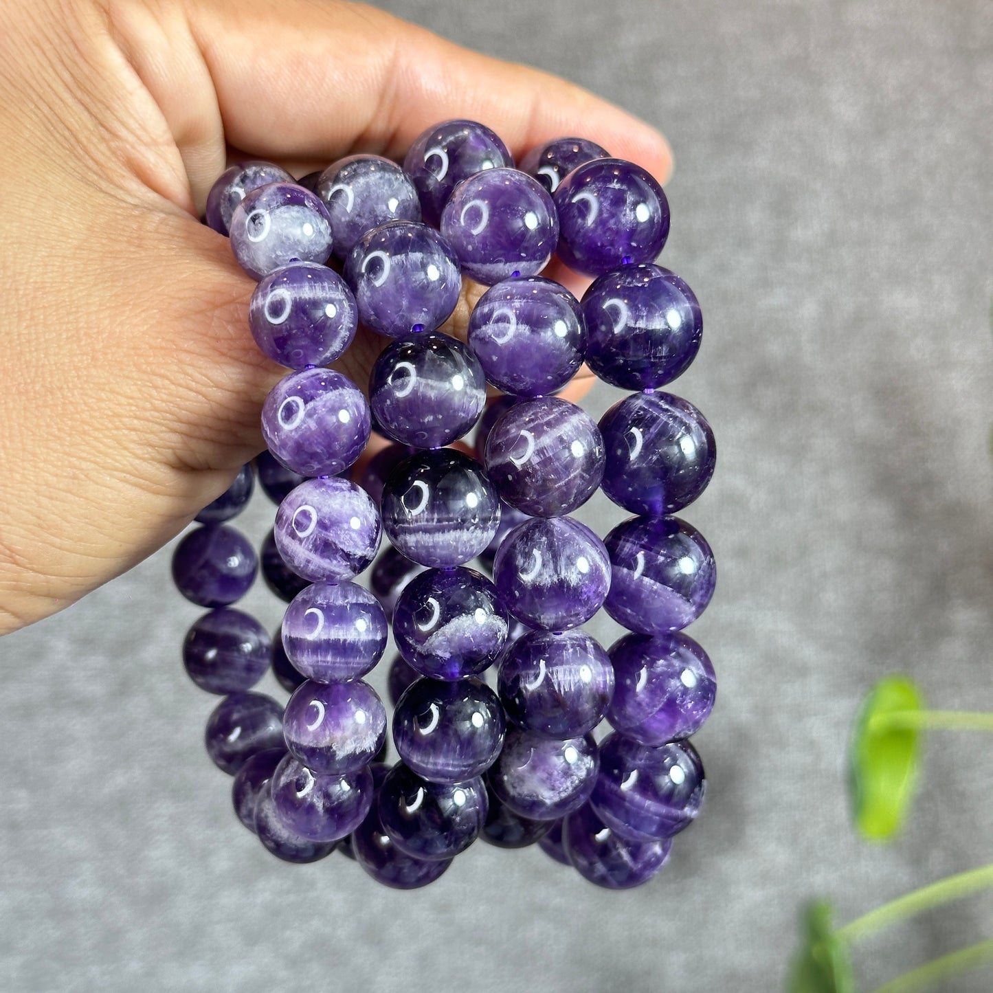 Natural Dream Cherion Amethyst Bracelet Size 15 mm