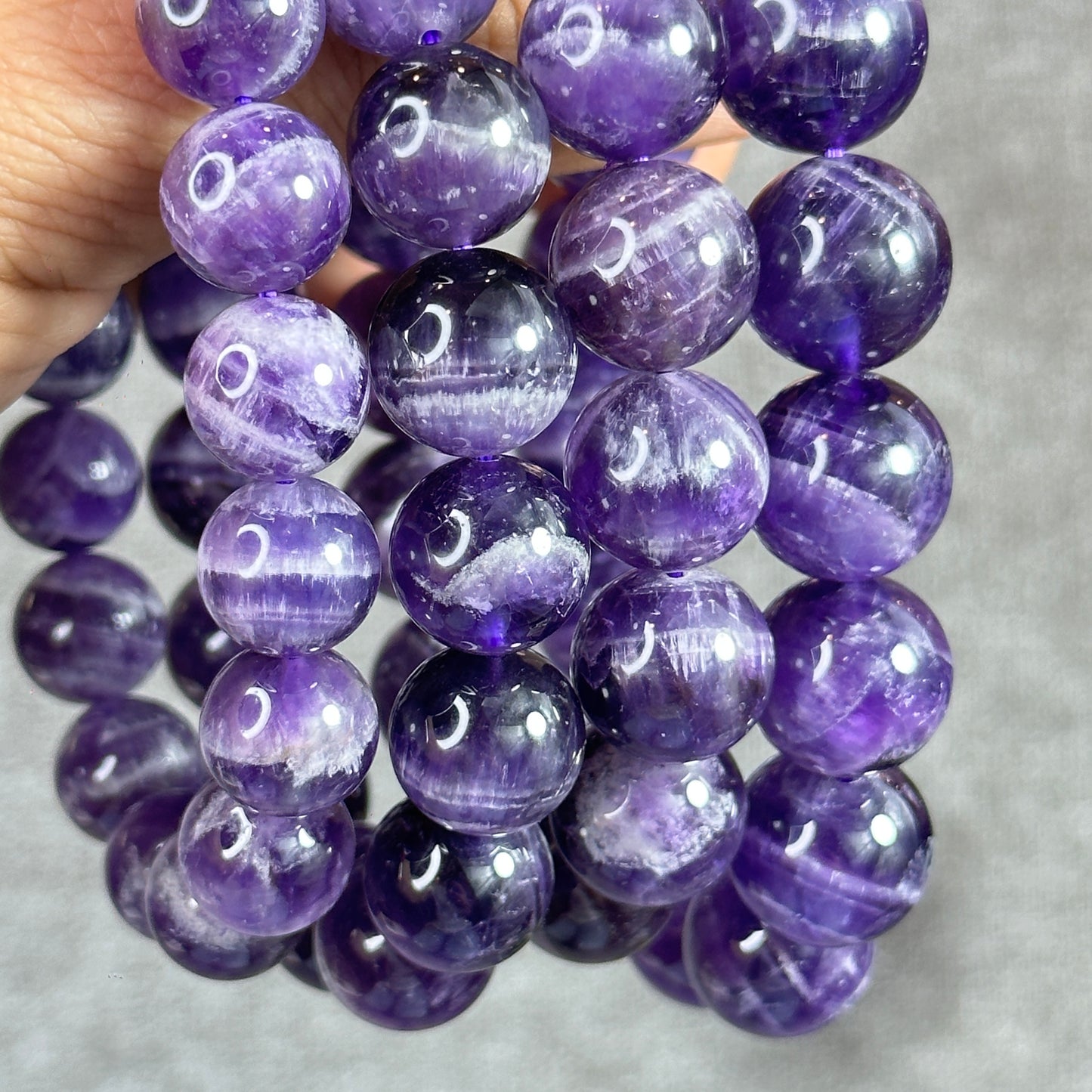 Natural Dream Cherion Amethyst Bracelet Size 15 mm