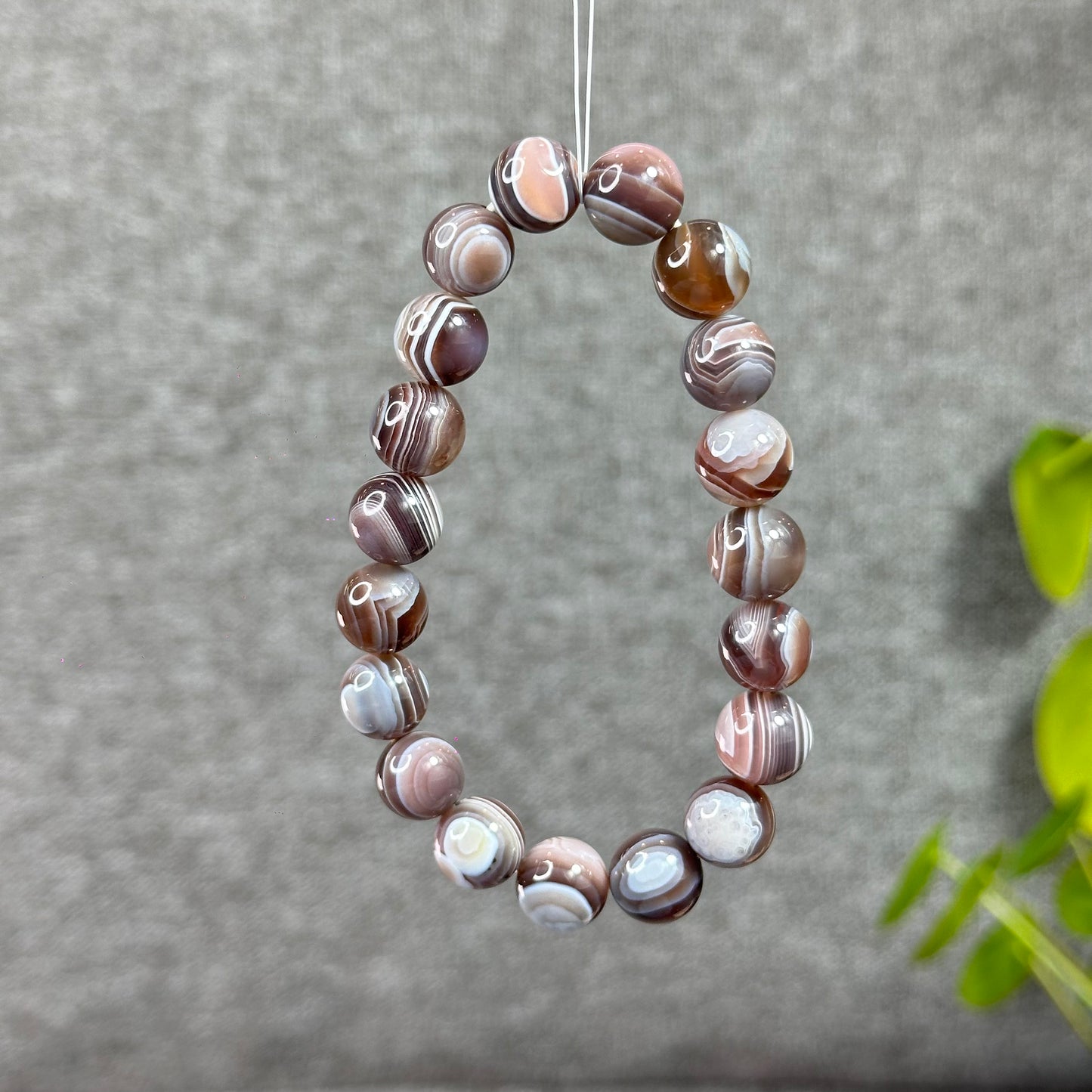 Natural Botswana Agate Bracelet Size 10.2 mm