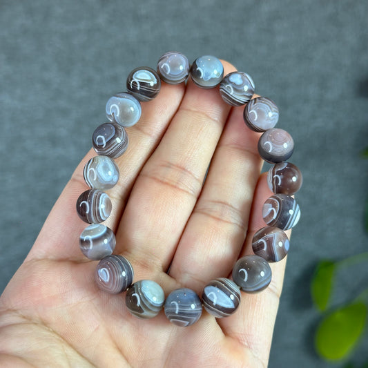 Natural Botswana Agate Bracelet Size 10.2 mm