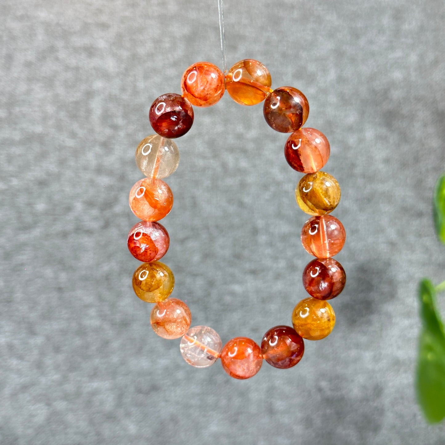 Natural Fire Quartz with Golden Healer Bracelet Size 12 mm