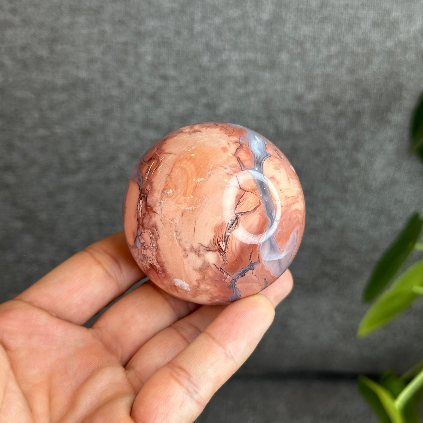 Natural Pink Agate Sphere