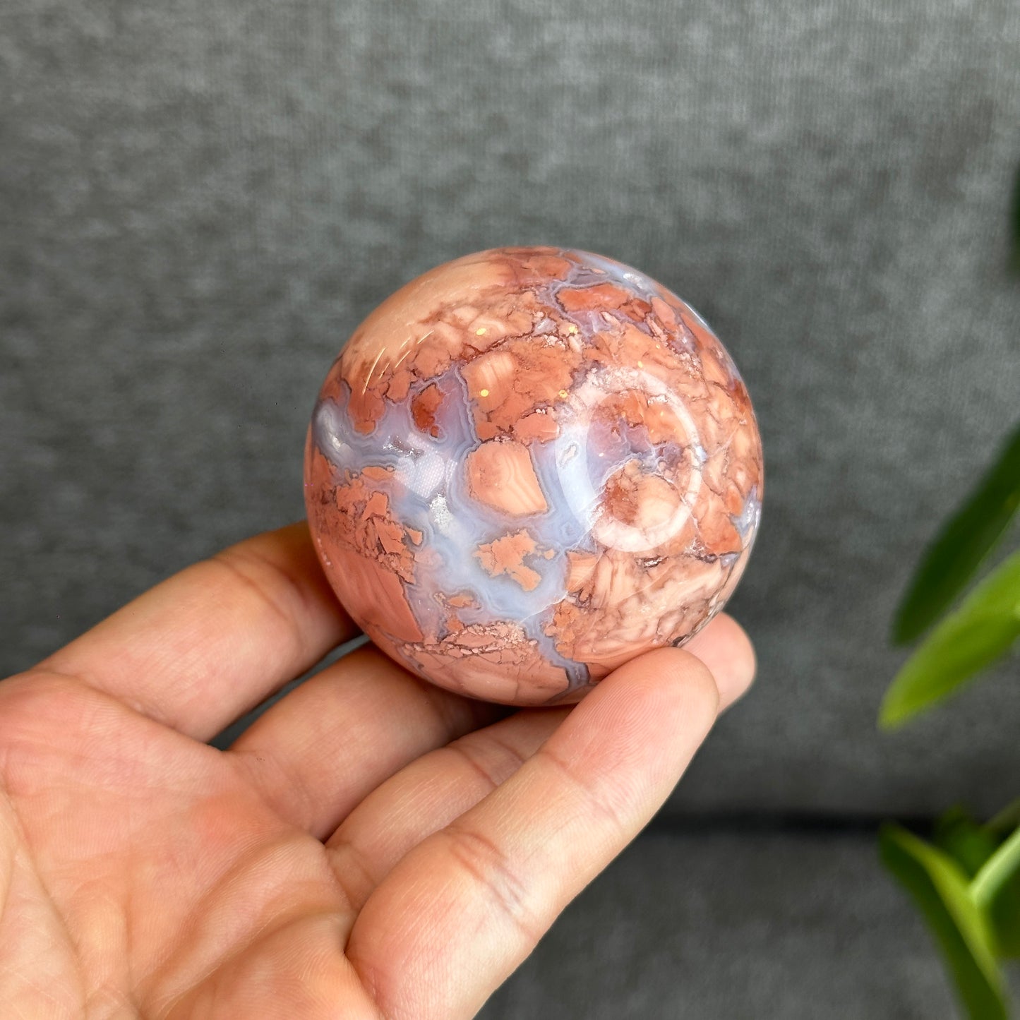 Natural Pink Agate Sphere