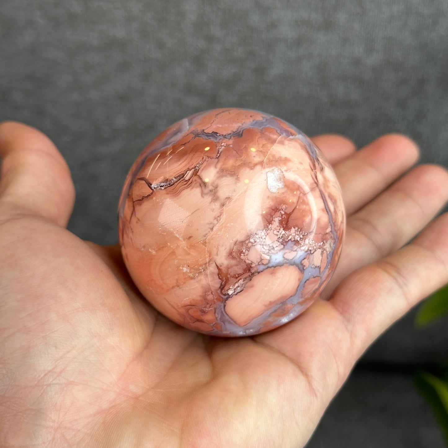 Natural Pink Agate Sphere