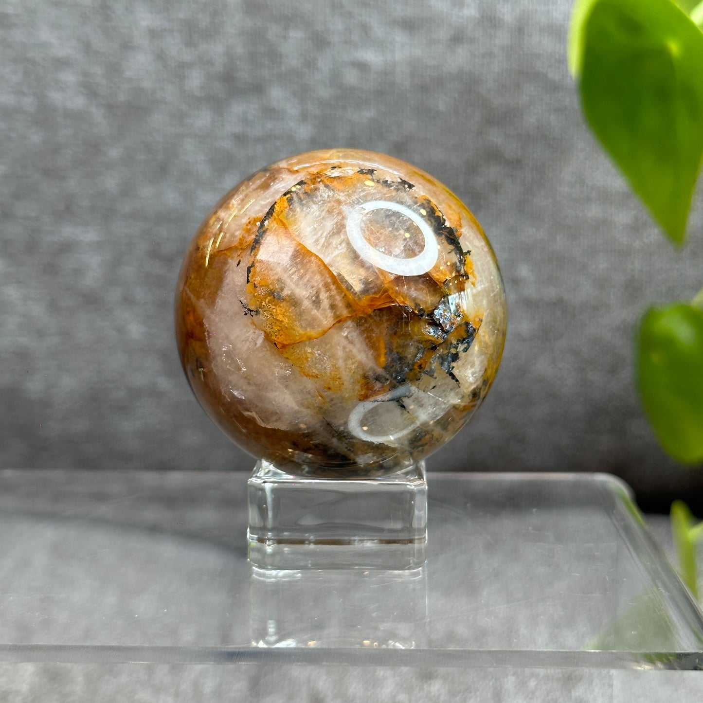 Natural Fire Quartz Sphere