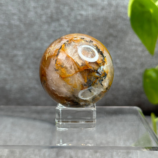 Natural Fire Quartz Sphere