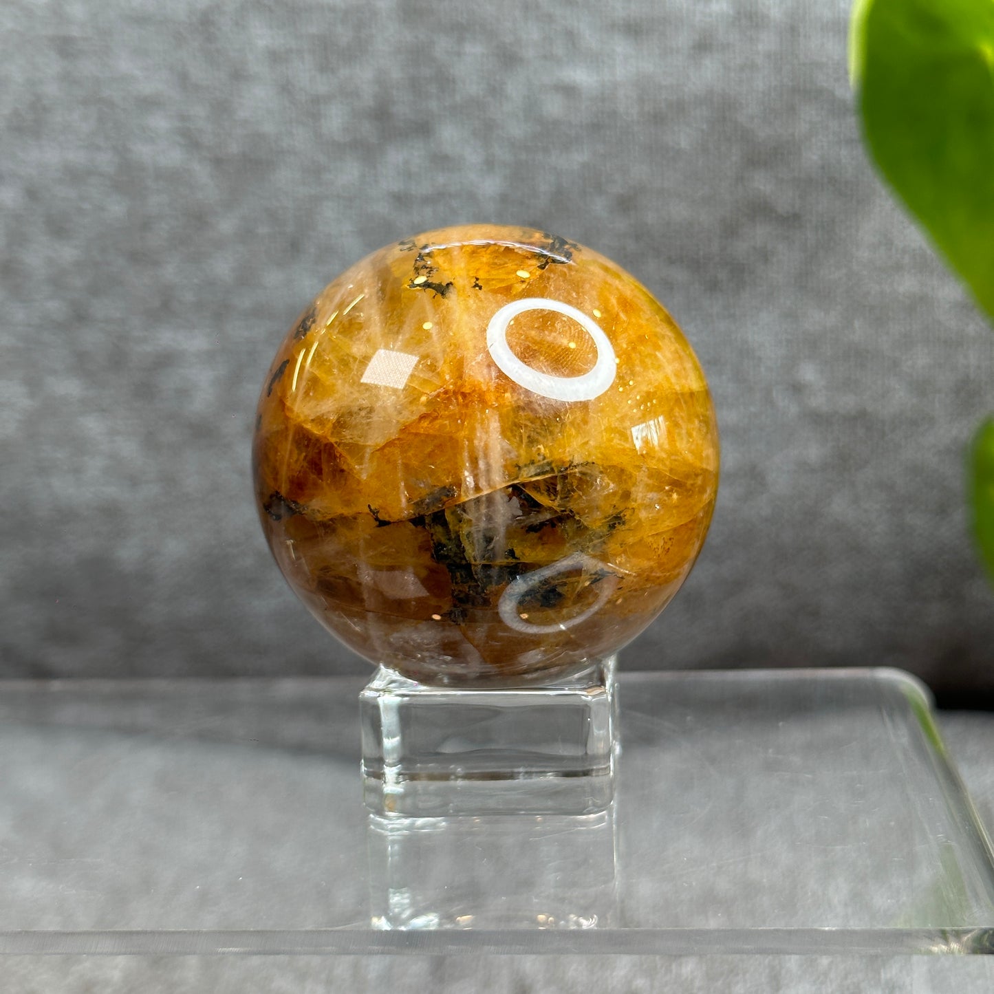 Natural Fire Quartz Sphere