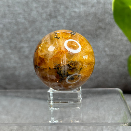 Natural Fire Quartz Sphere