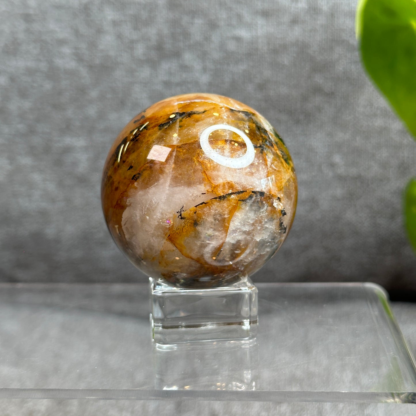 Natural Fire Quartz Sphere