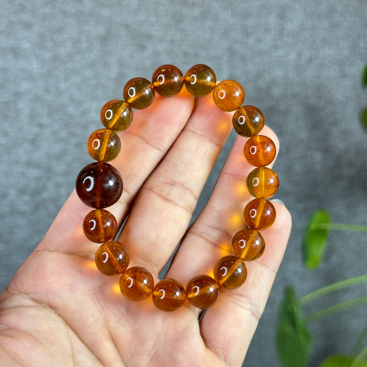 Natural Dominican Blue Flash Amber Bracelet Mix Bead 10.5 mm and 15 mm