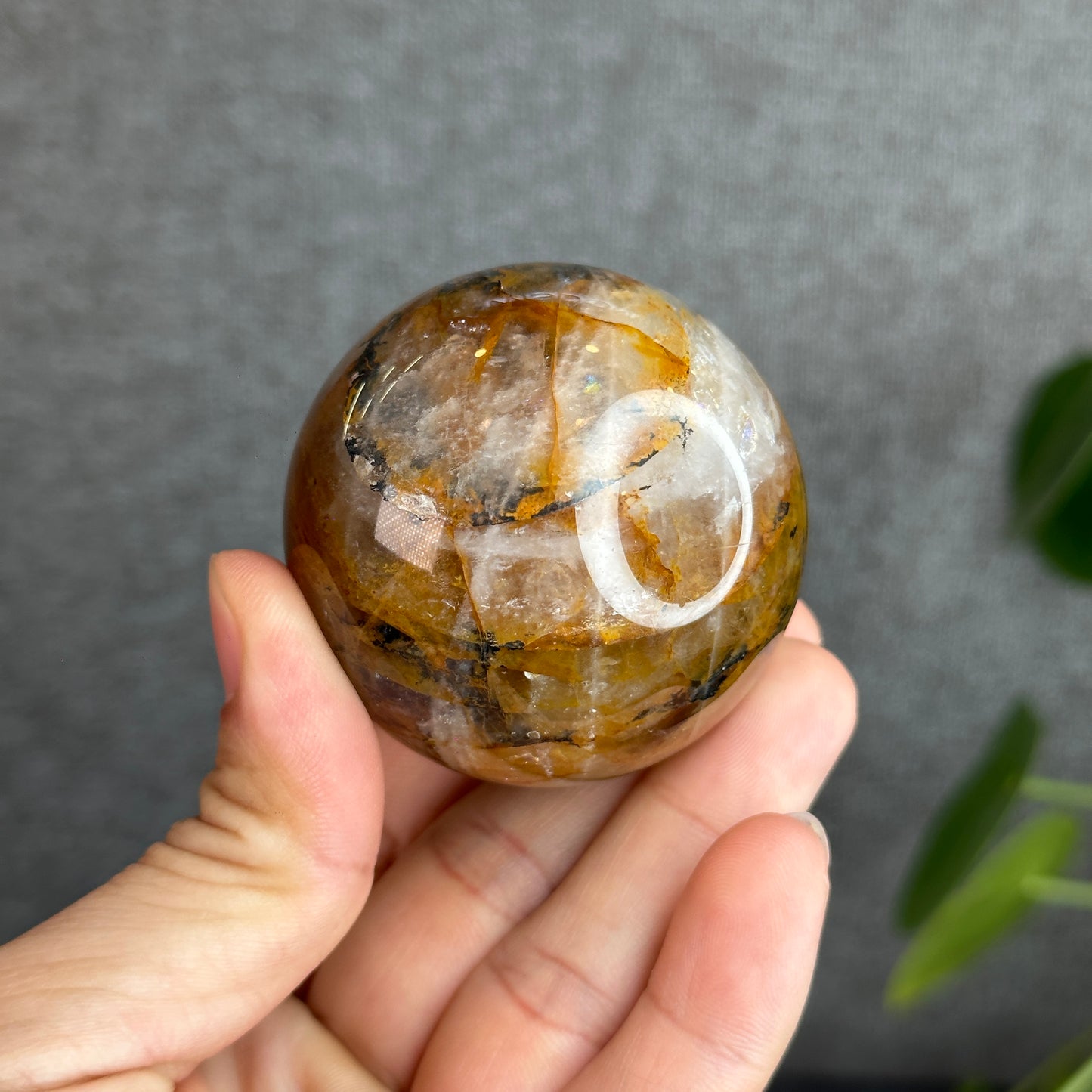 Natural Fire Quartz Sphere