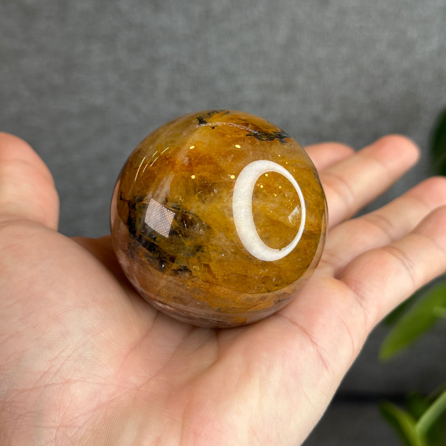 Natural Fire Quartz Sphere