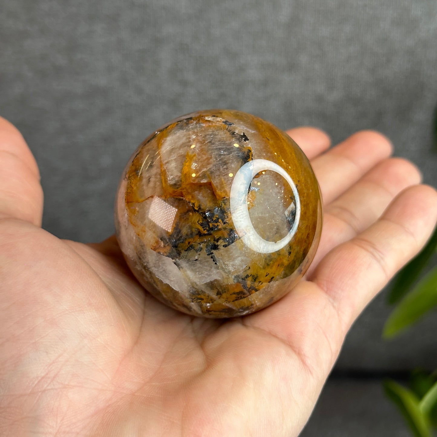 Natural Fire Quartz Sphere