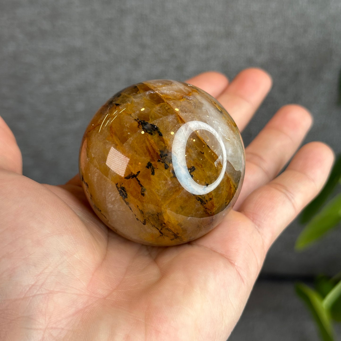 Natural Fire Quartz Sphere