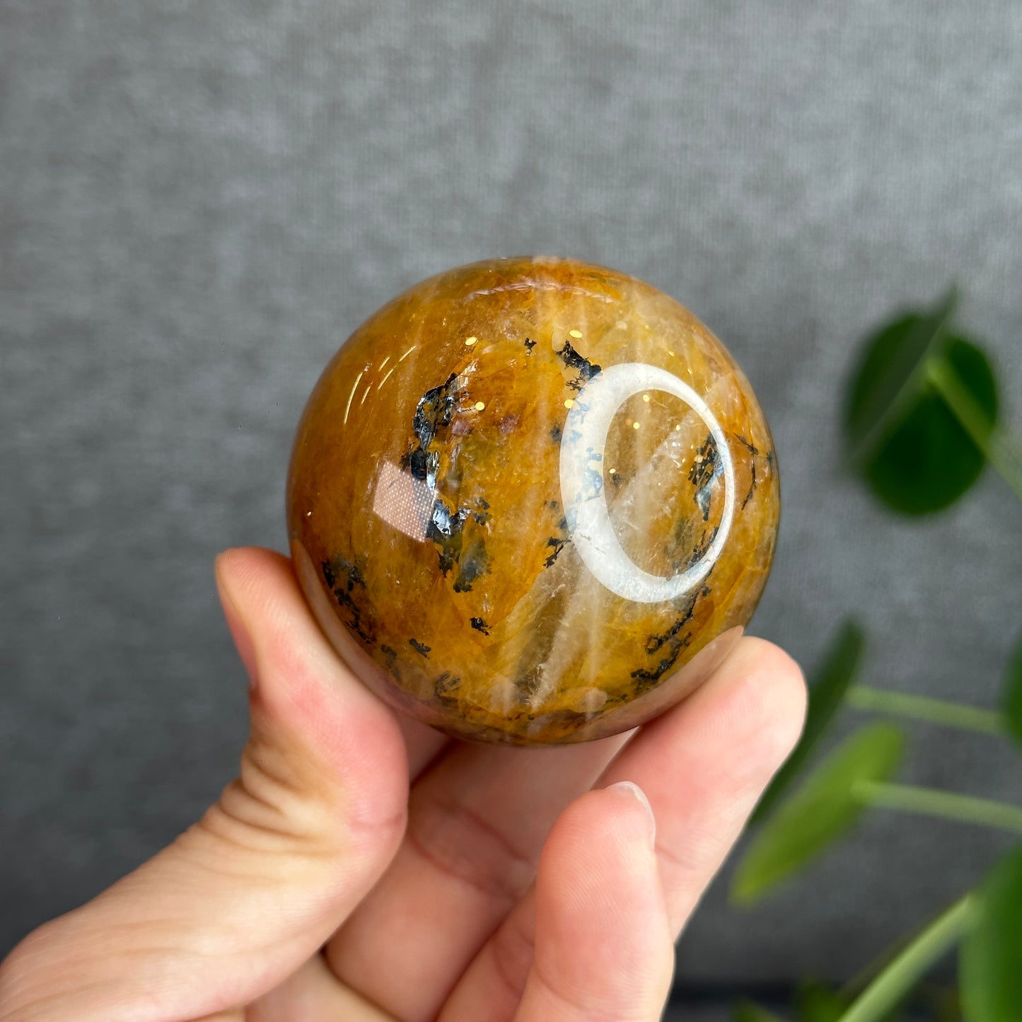 Natural Fire Quartz Sphere