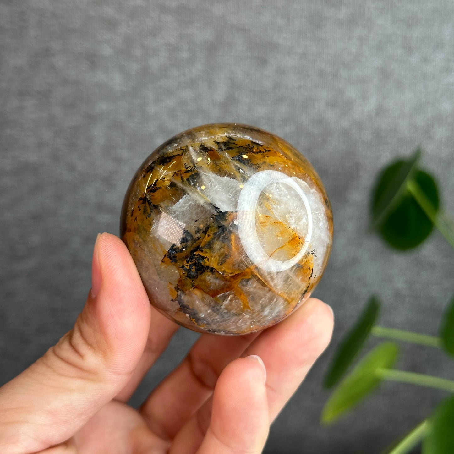 Natural Fire Quartz Sphere