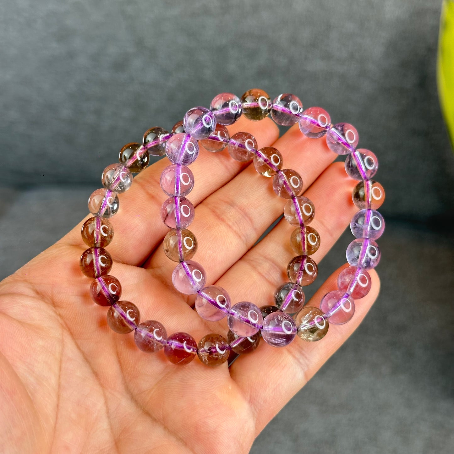 Natural Ametrine Quartz Bracelet Size 8.5 mm