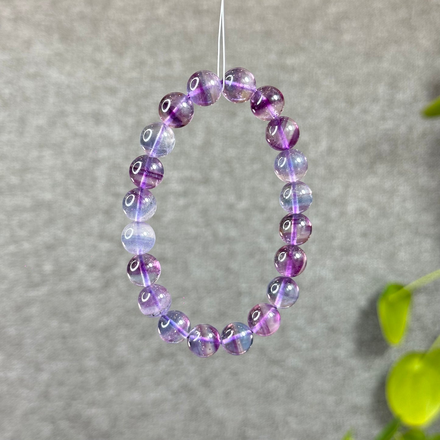 Natural Fluorite with Pyrite Bracelet Size 10 mm