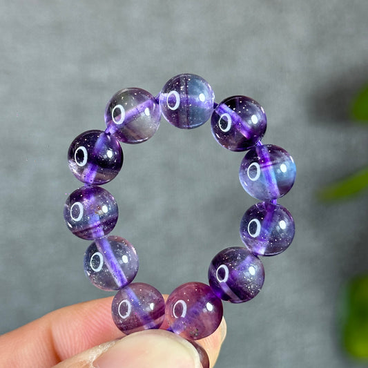 Natural Fluorite with Pyrite Bracelet Size 8 mm