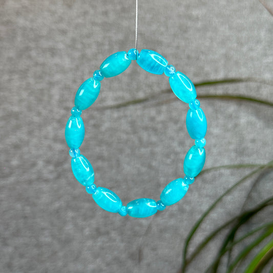 Icy Natural Amazonite Lu Thong Mix Bracelet Size 8 mm