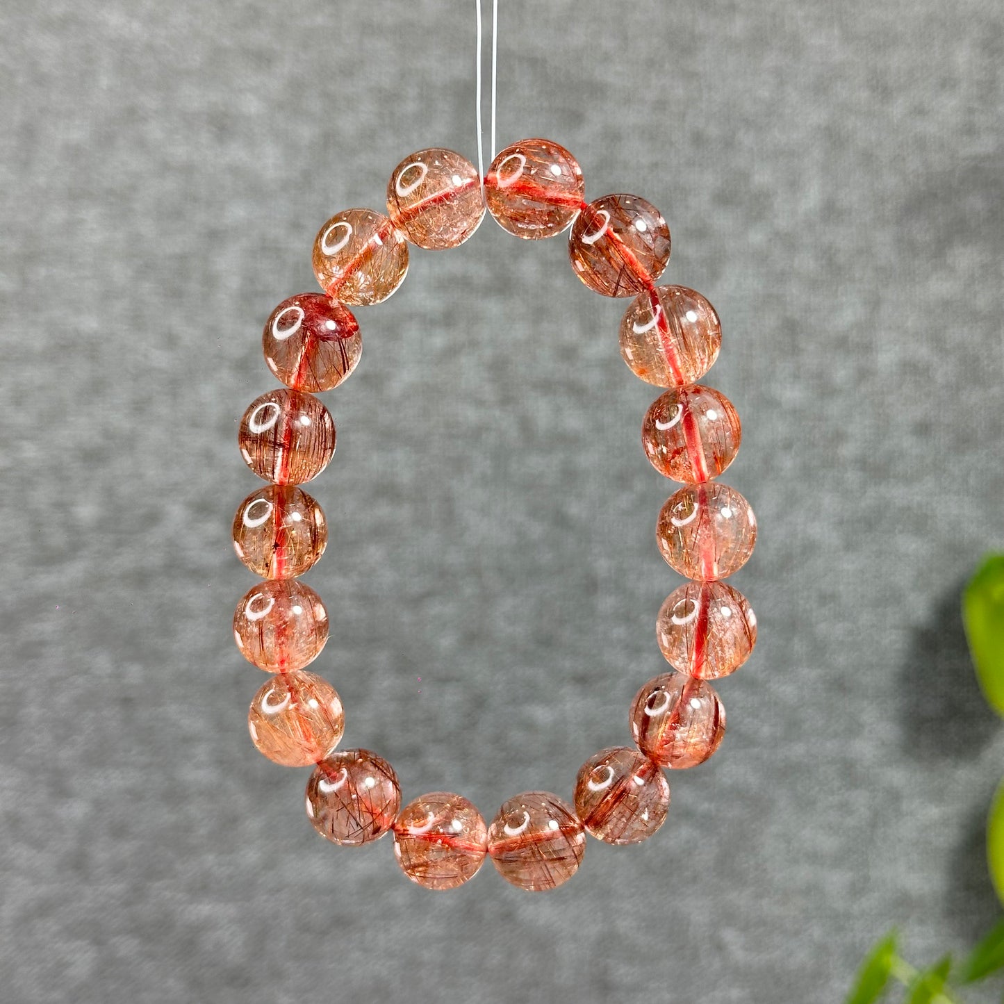 Natural Red Rutilated Quartz Bracelet Size 11-12 mm