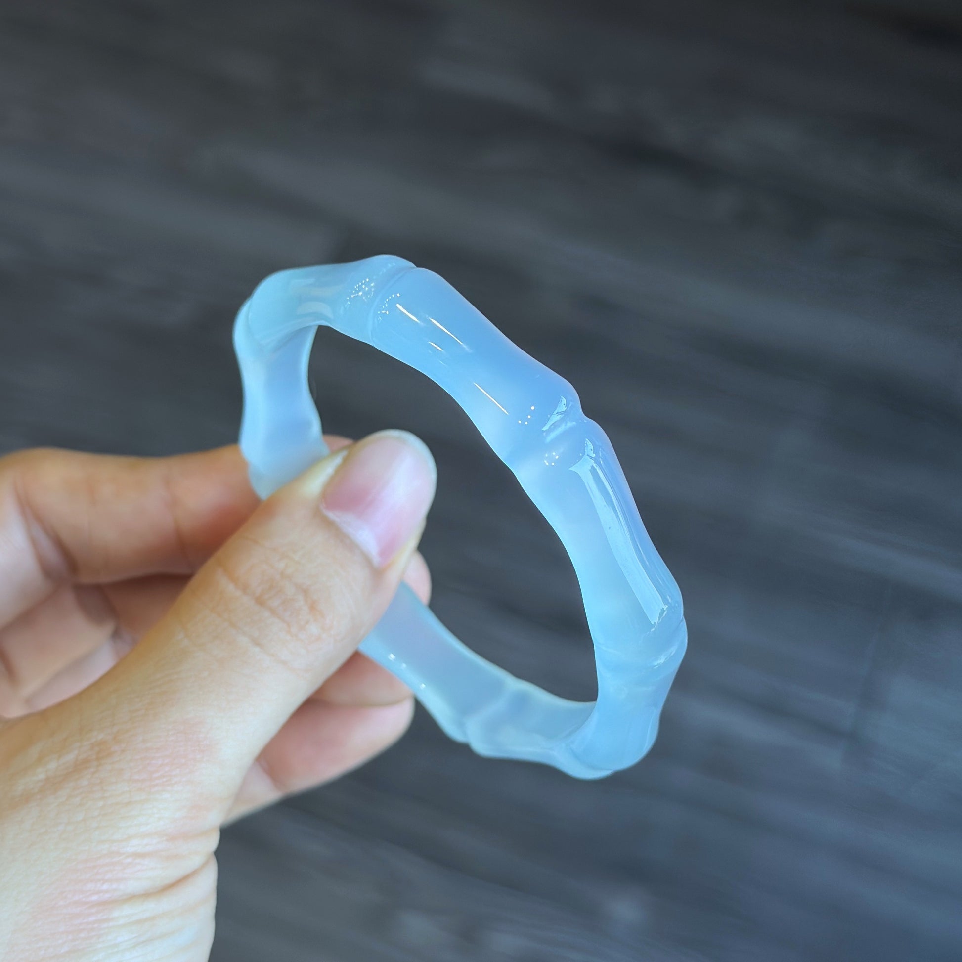 Bamboo Carved Agate Bangle Size 54 mm | Mississauga Crystal Store