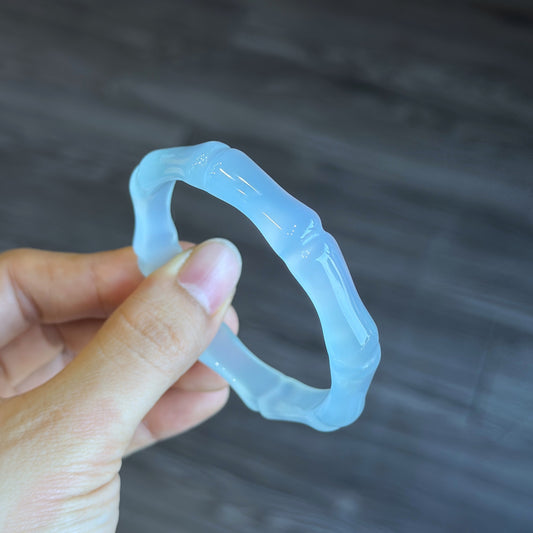 Bamboo Carved Agate Bangle Size 54 mm | Mississauga Crystal Store