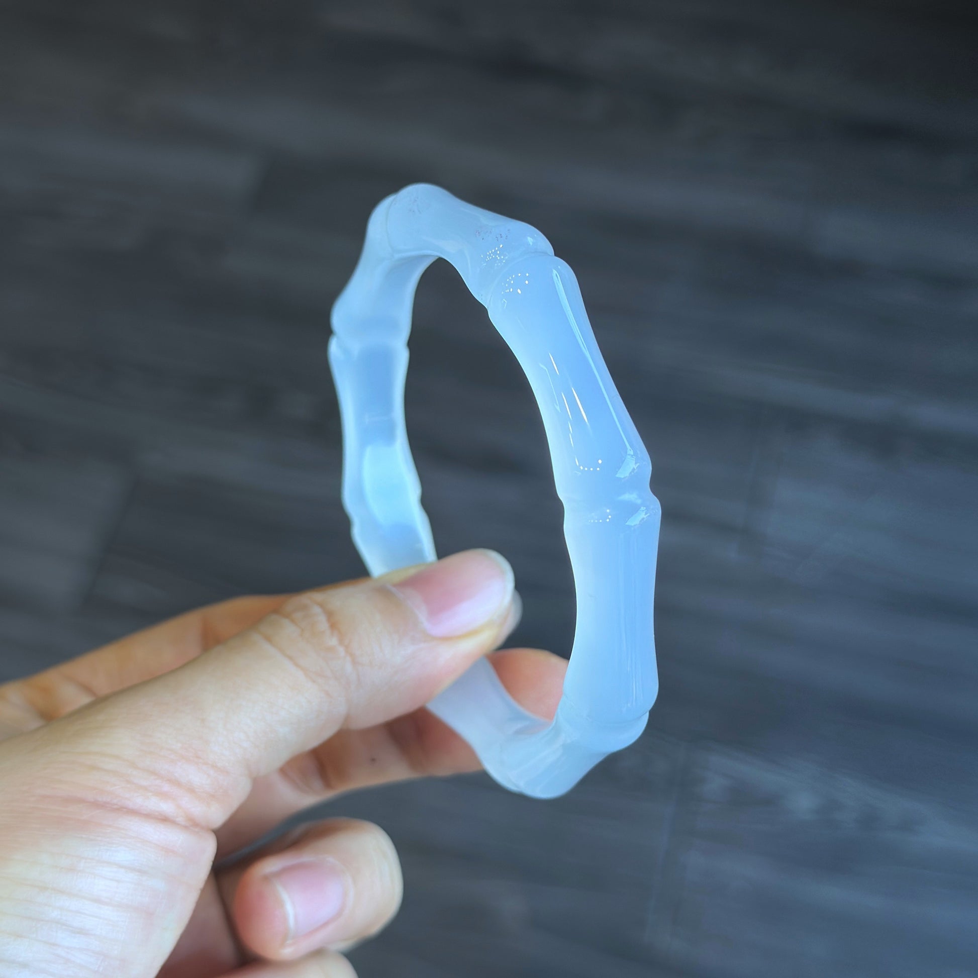 Bamboo Carved Agate Bangle Size 60 mm | Mississauga Crystal Store