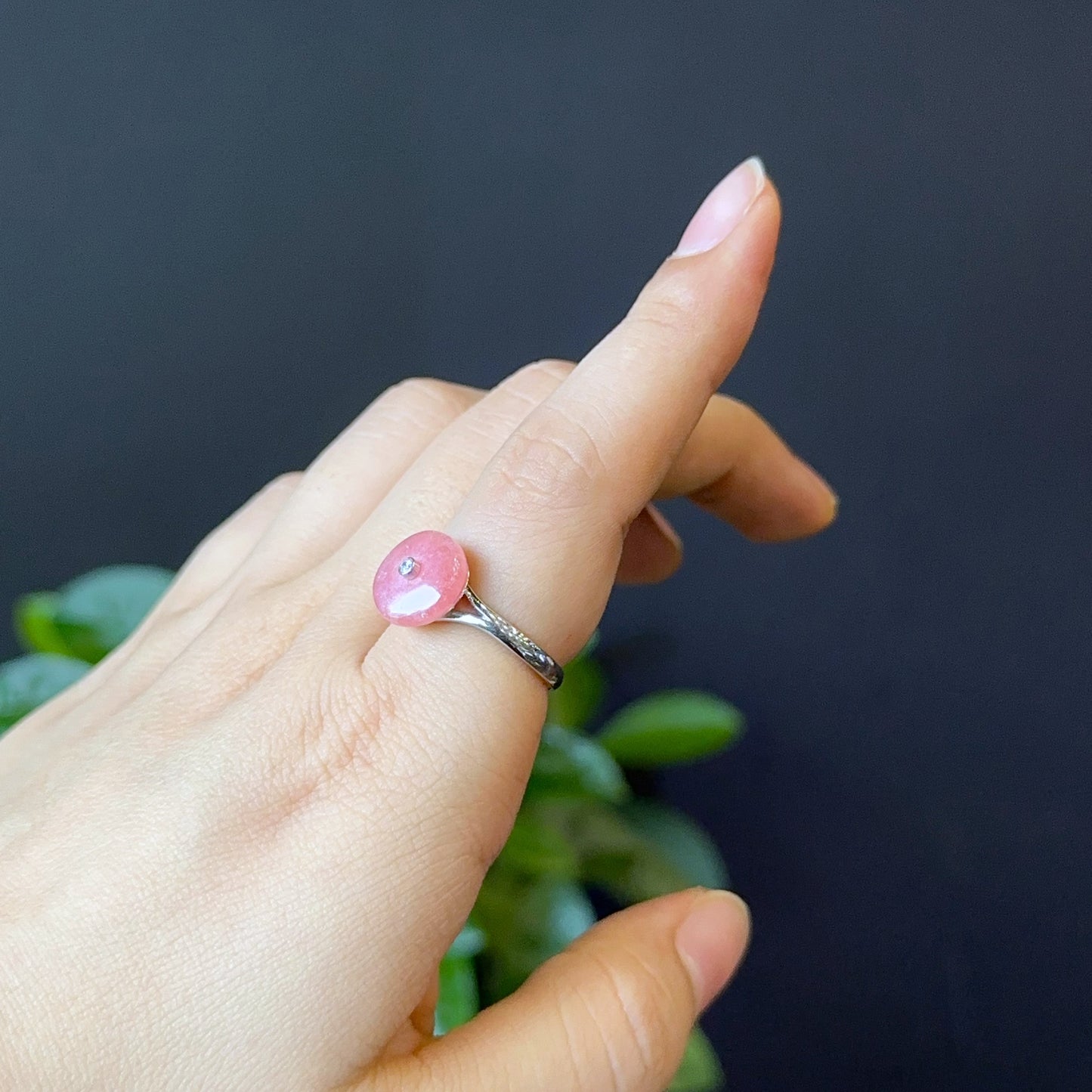 Dong Dieu Natural Rhodochrosite Ring in Silver Size 1.7