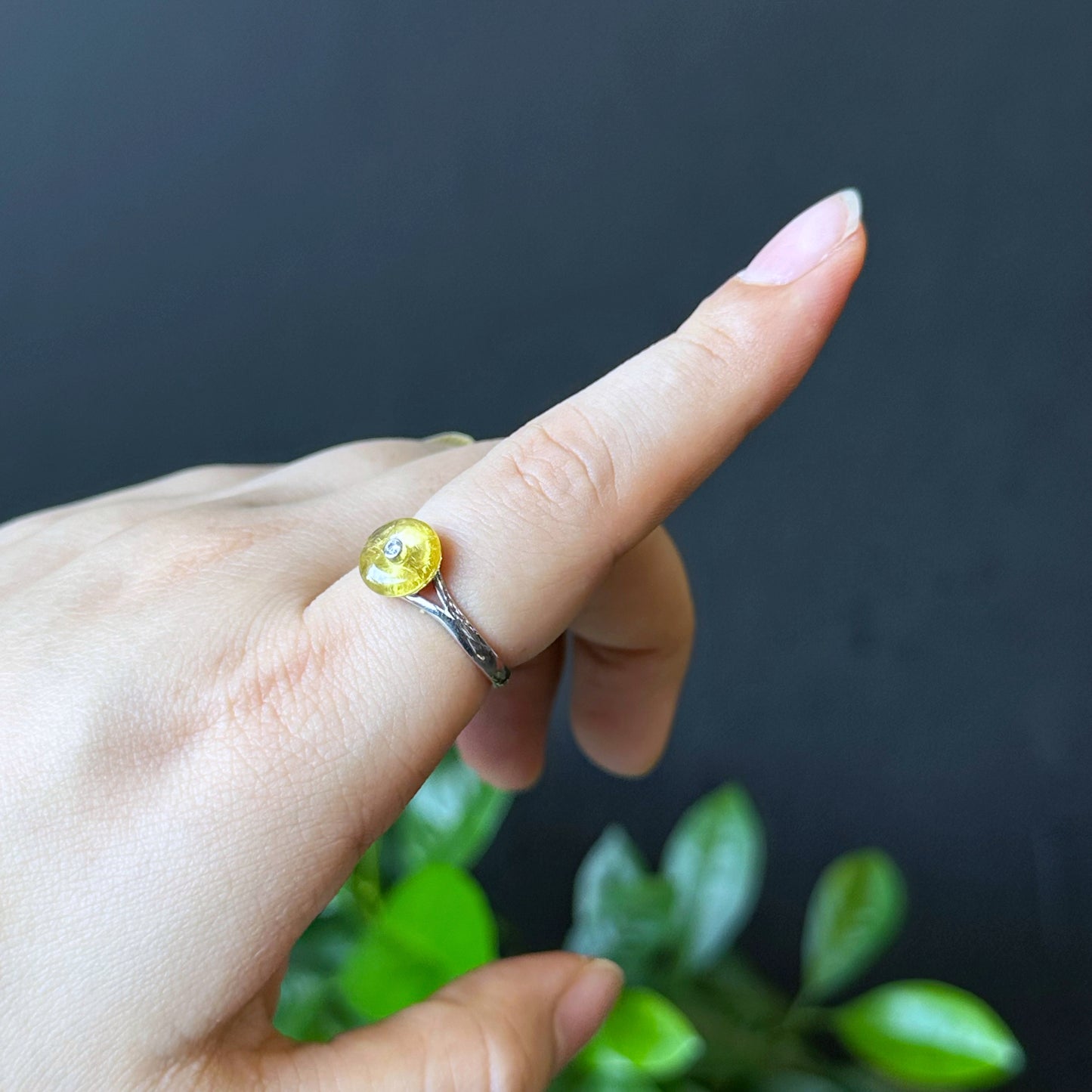 Bague Tourmaline Dorée Dong Dieu en Argent Taille 1.7