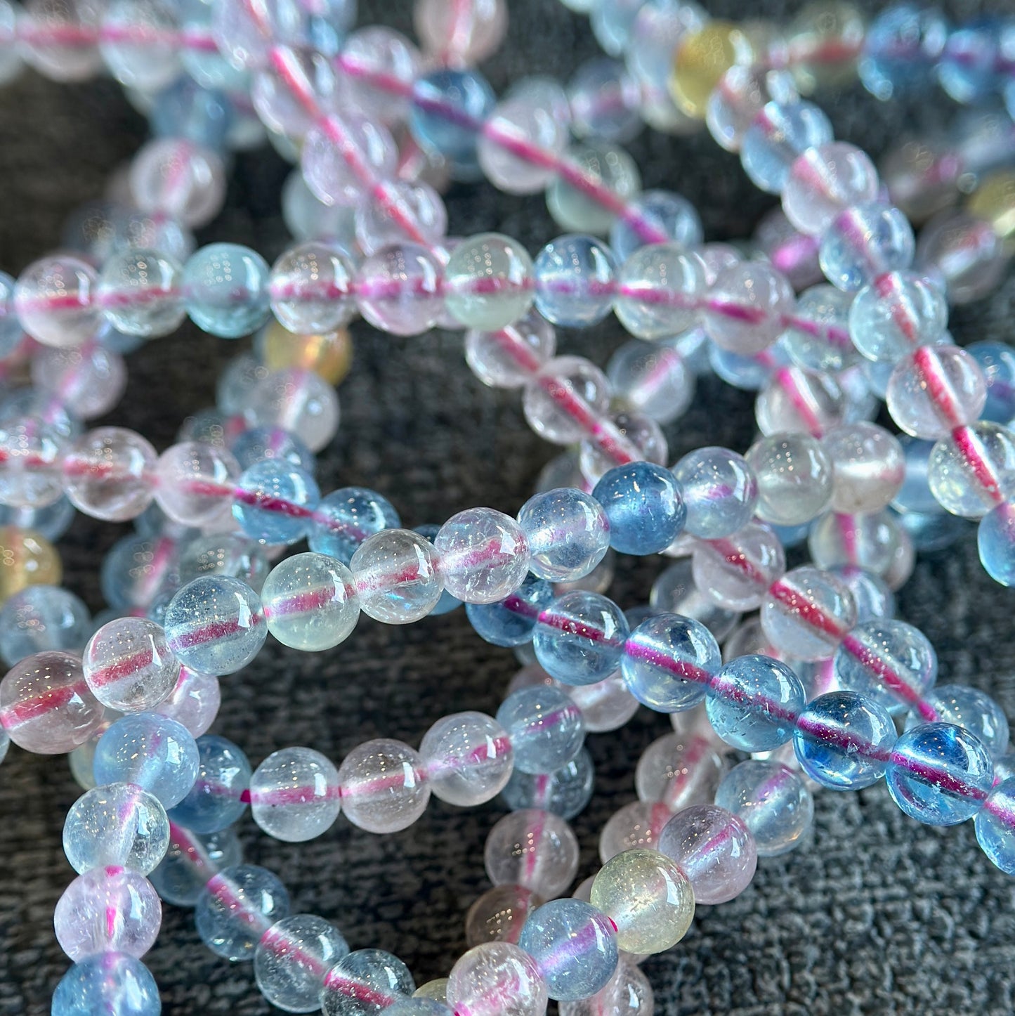 Natural Beryl Triple Wrap Bracelet Size 4.5-5 mm