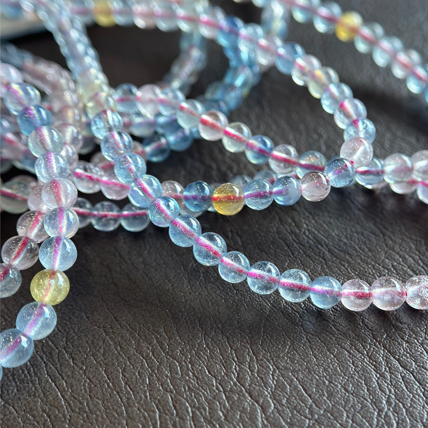 Natural Beryl Triple Wrap Bracelet Size 4.5-5 mm