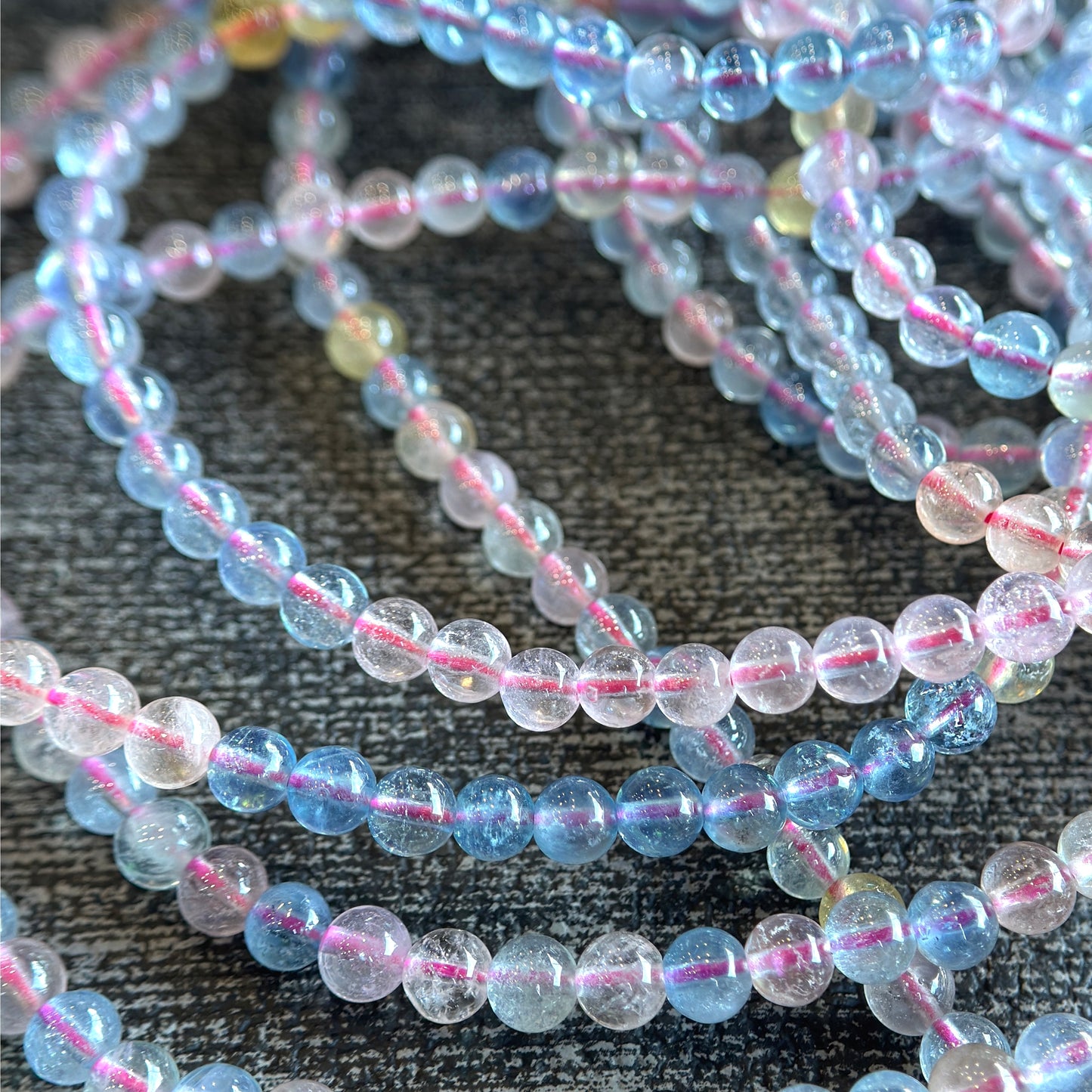 Natural Beryl Triple Wrap Bracelet Size 4.5-5 mm