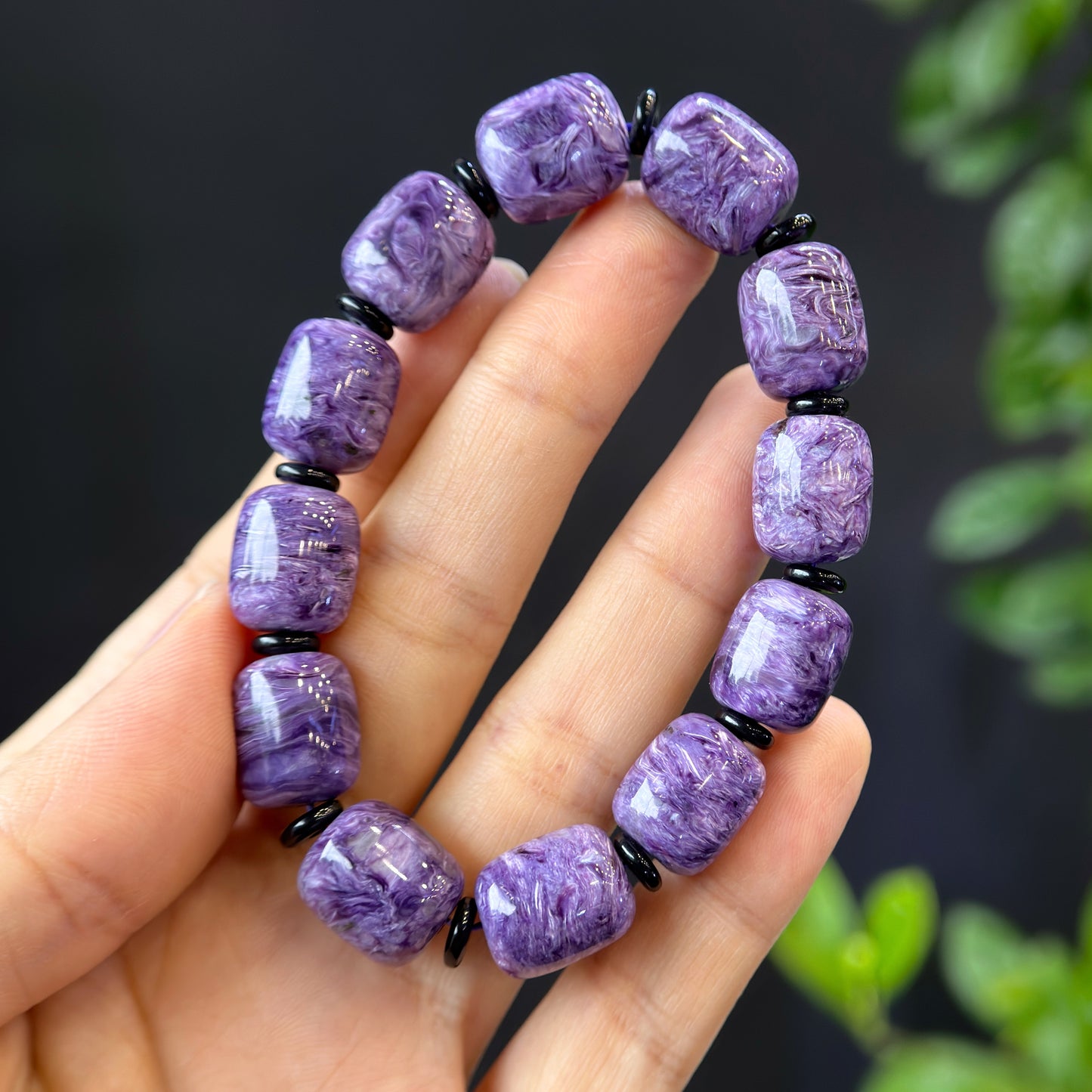 Natural Charoite Bracelet Size 11 mm