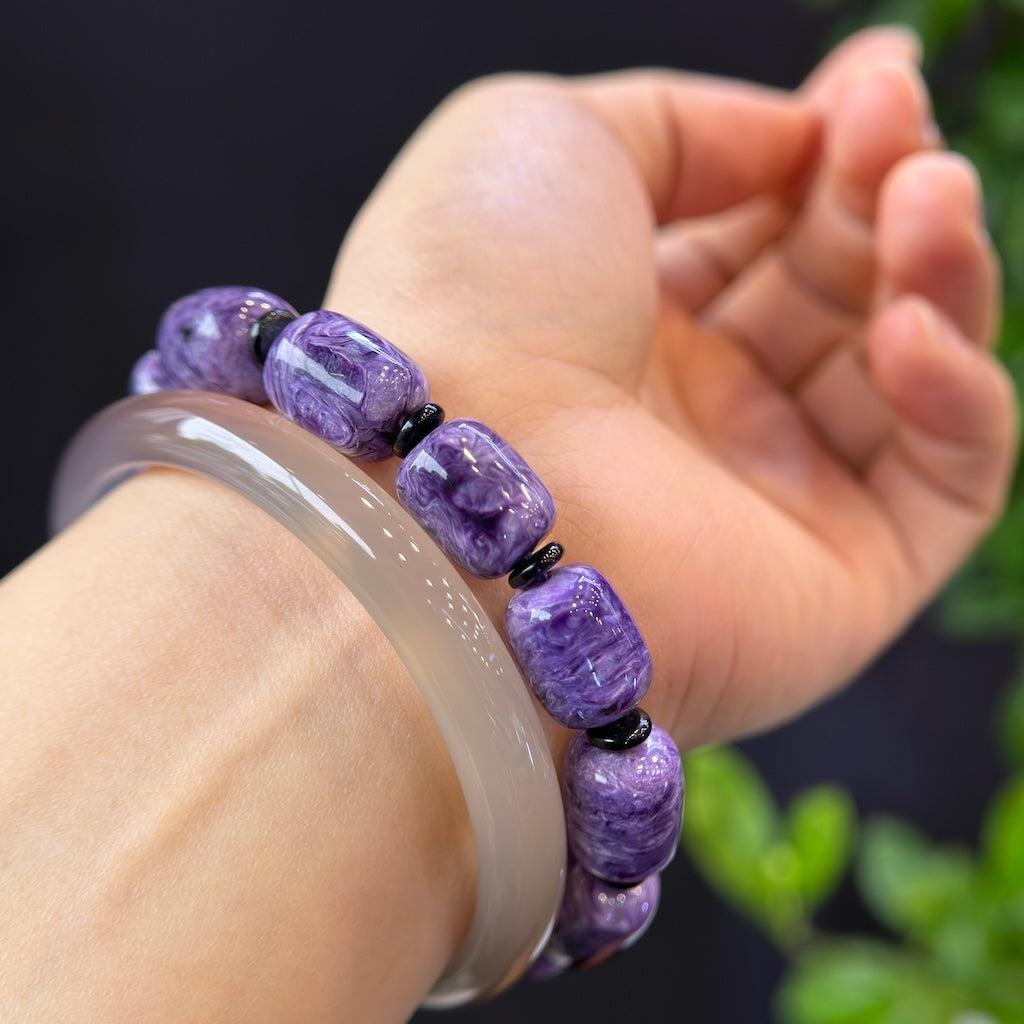 Natural Charoite Bracelet Size 11 mm