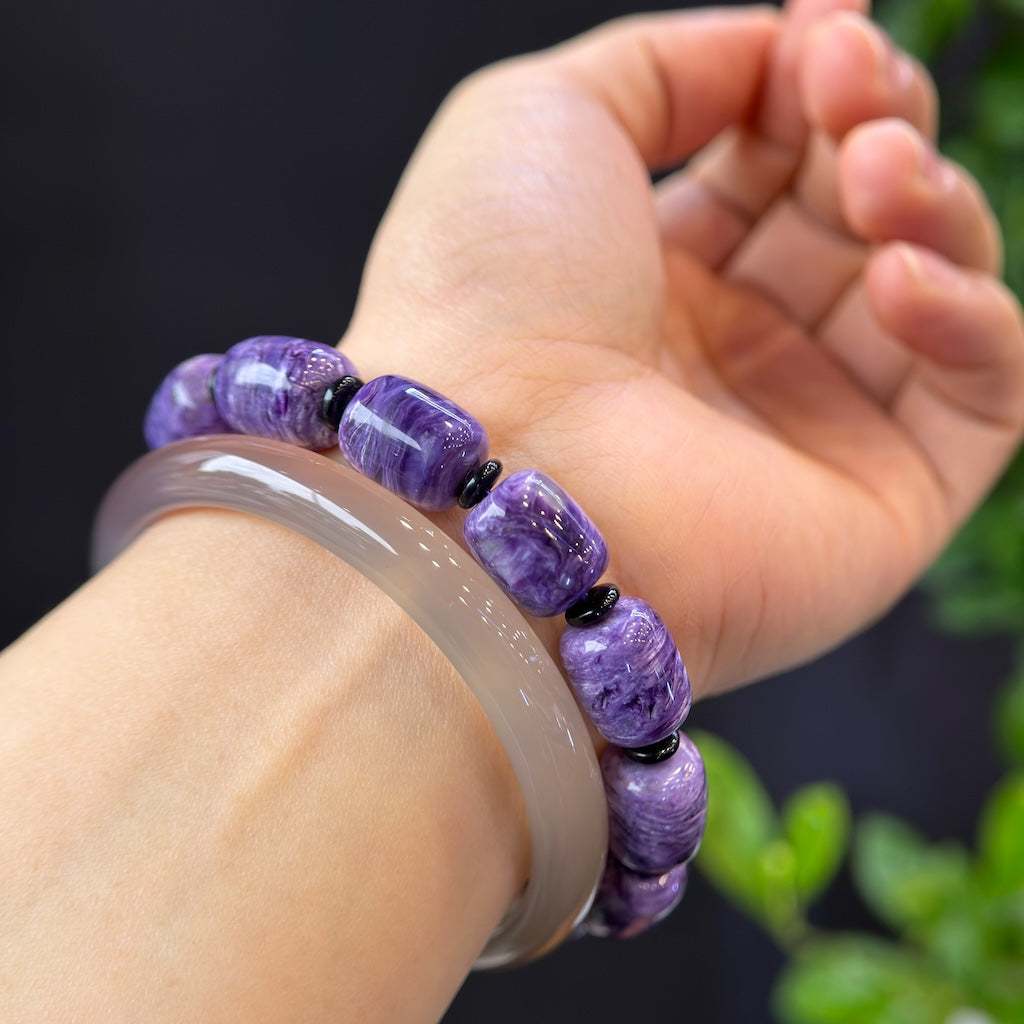 Natural Charoite Bracelet Size 11 mm