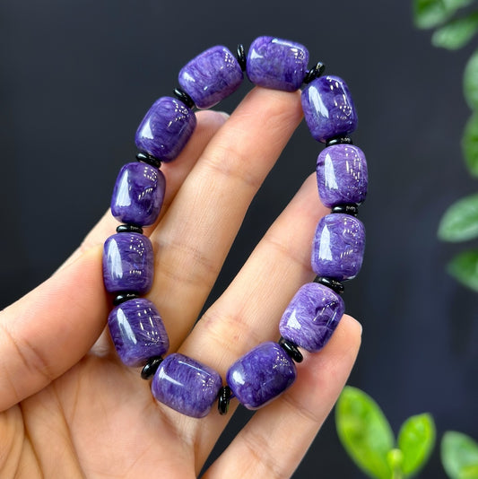 Natural Charoite Bracelet Size 11 mm