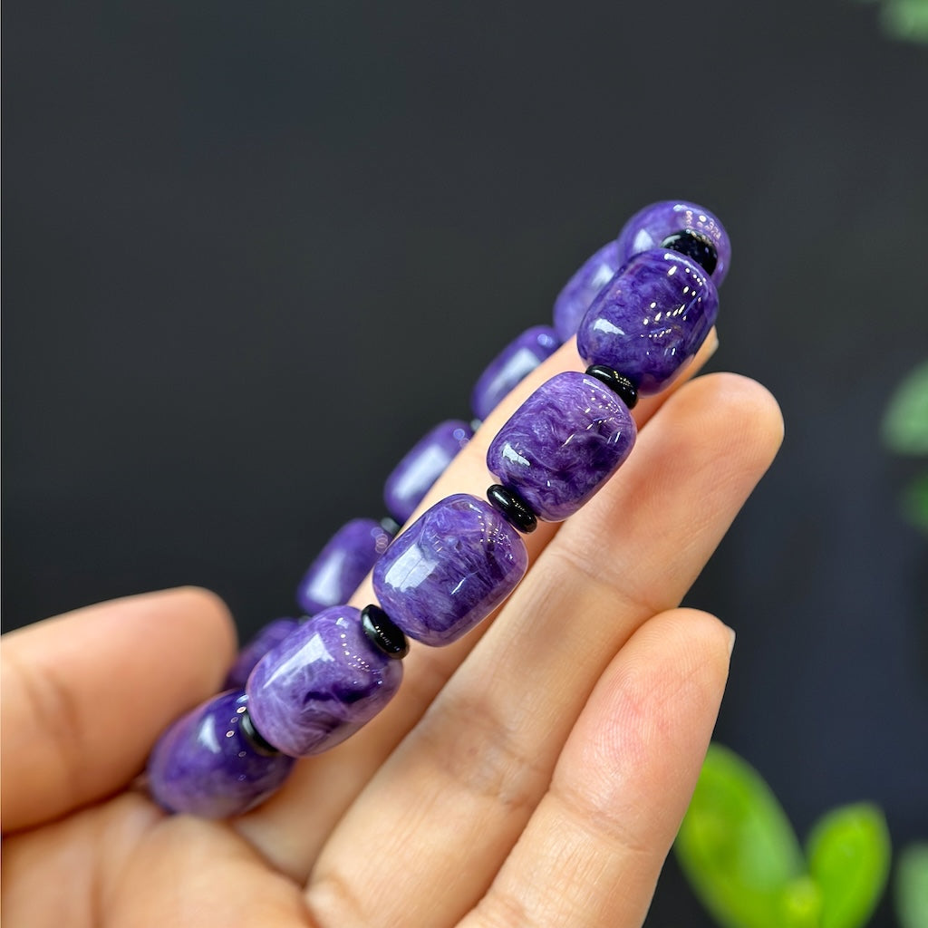 Natural Charoite Bracelet Size 11 mm