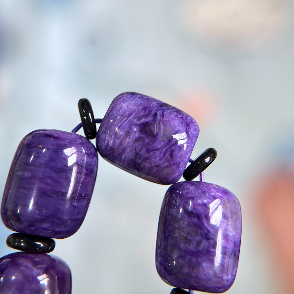 Natural Charoite Bracelet Size 11 mm