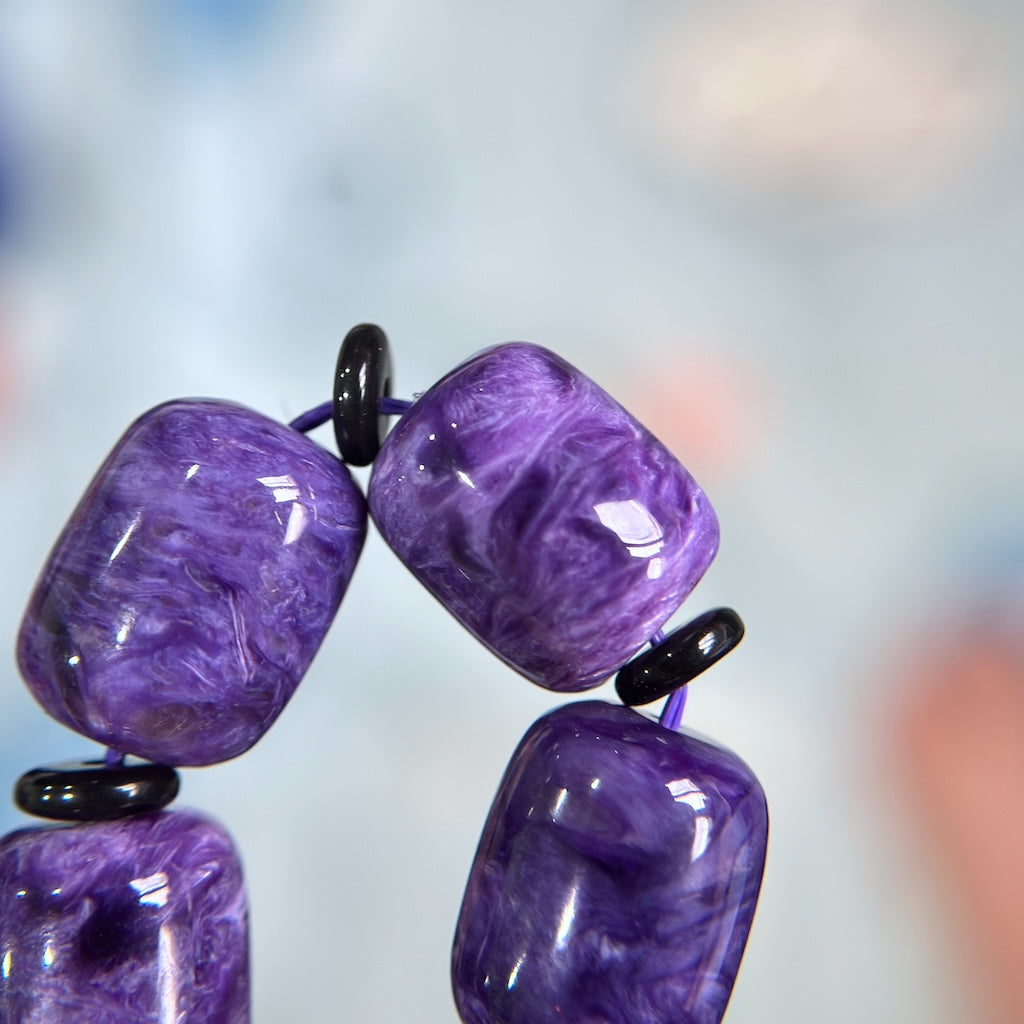 Natural Charoite Bracelet Size 11 mm