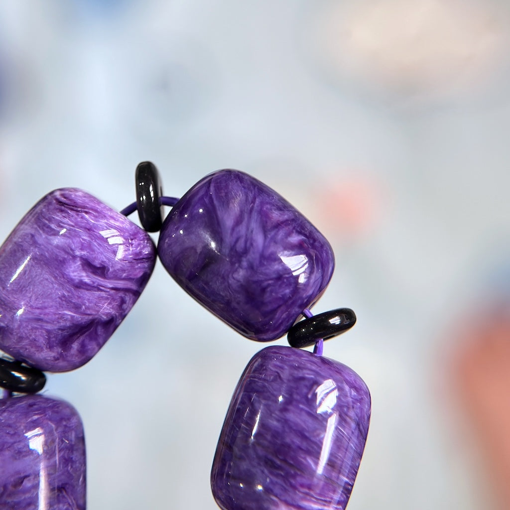 Natural Charoite Bracelet Size 11 mm