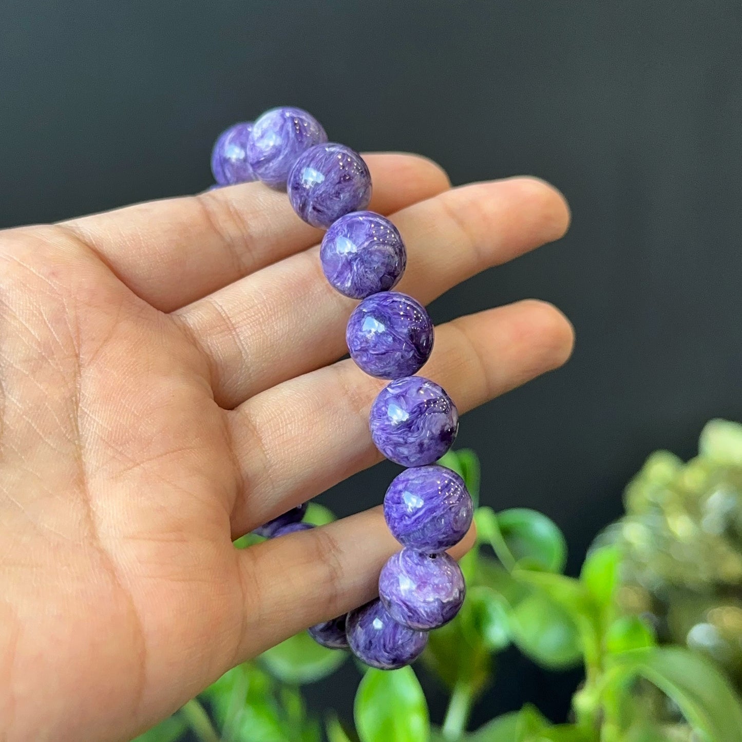 Natural Charoite Bracelet Size 13-14 mm