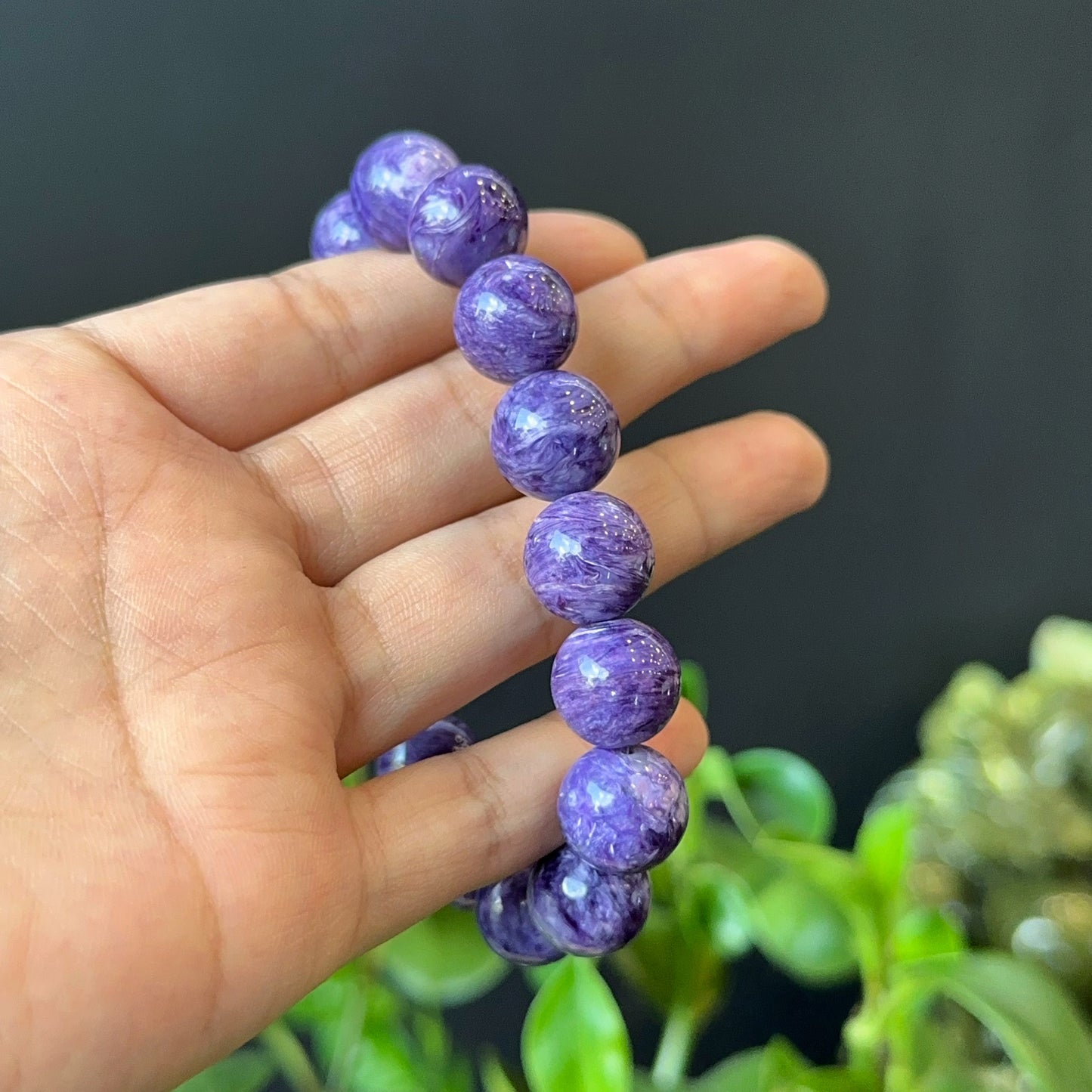 Natural Charoite Bracelet Size 13-14 mm