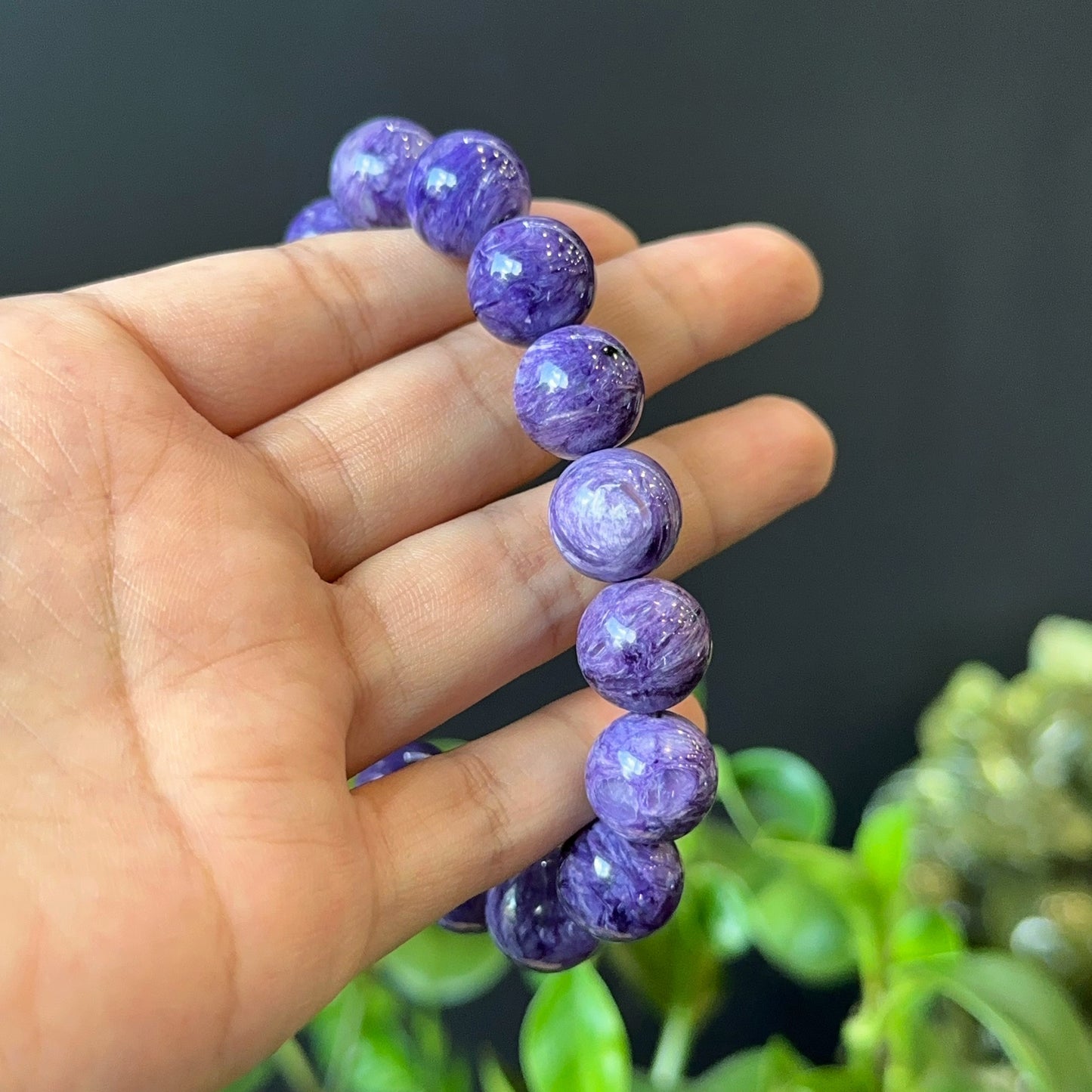 Natural Charoite Bracelet Size 13-14 mm
