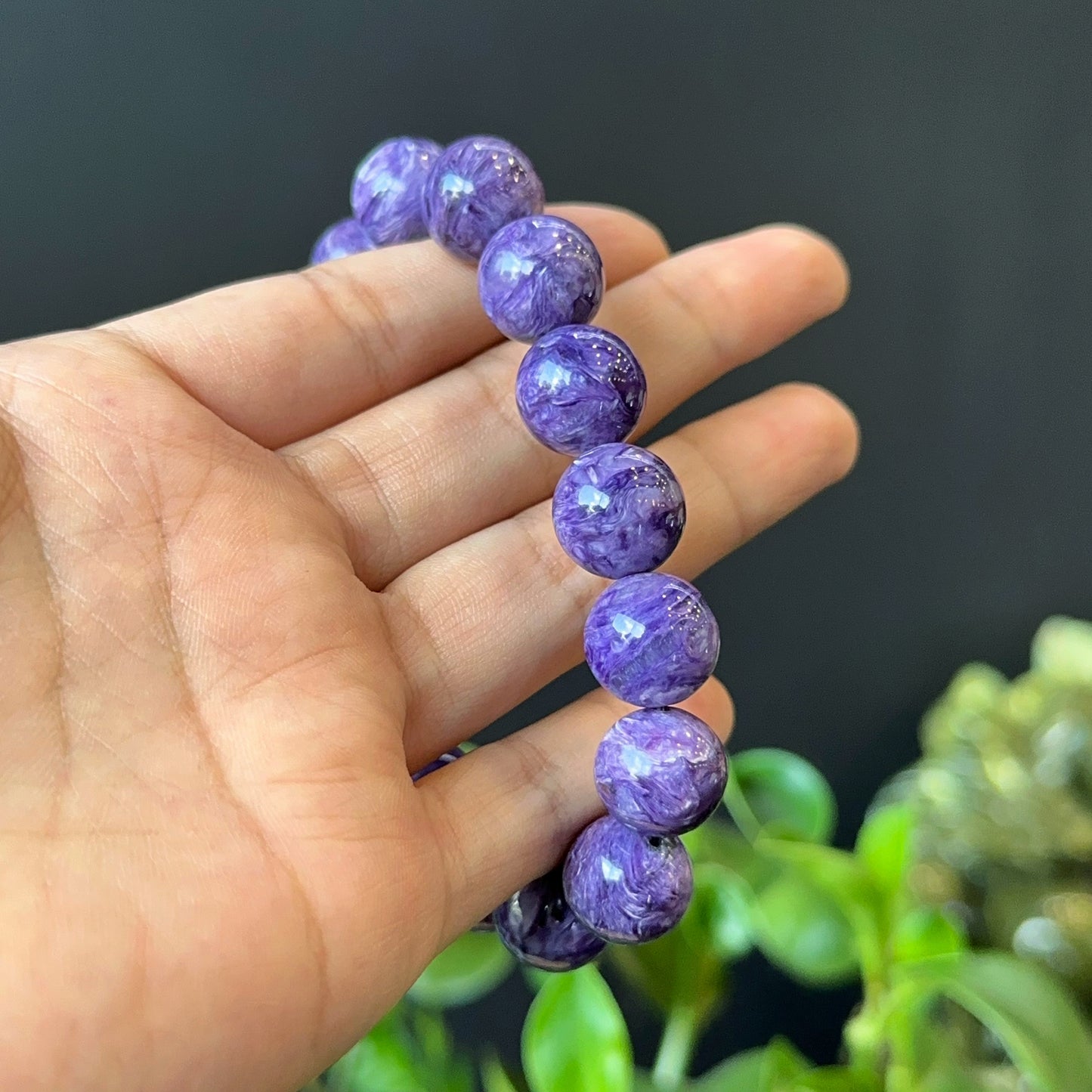 Natural Charoite Bracelet Size 13-14 mm