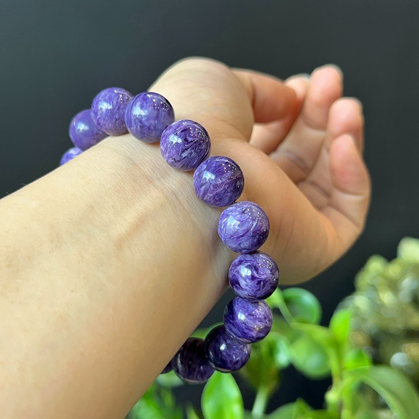 Natural Charoite Bracelet Size 13-14 mm