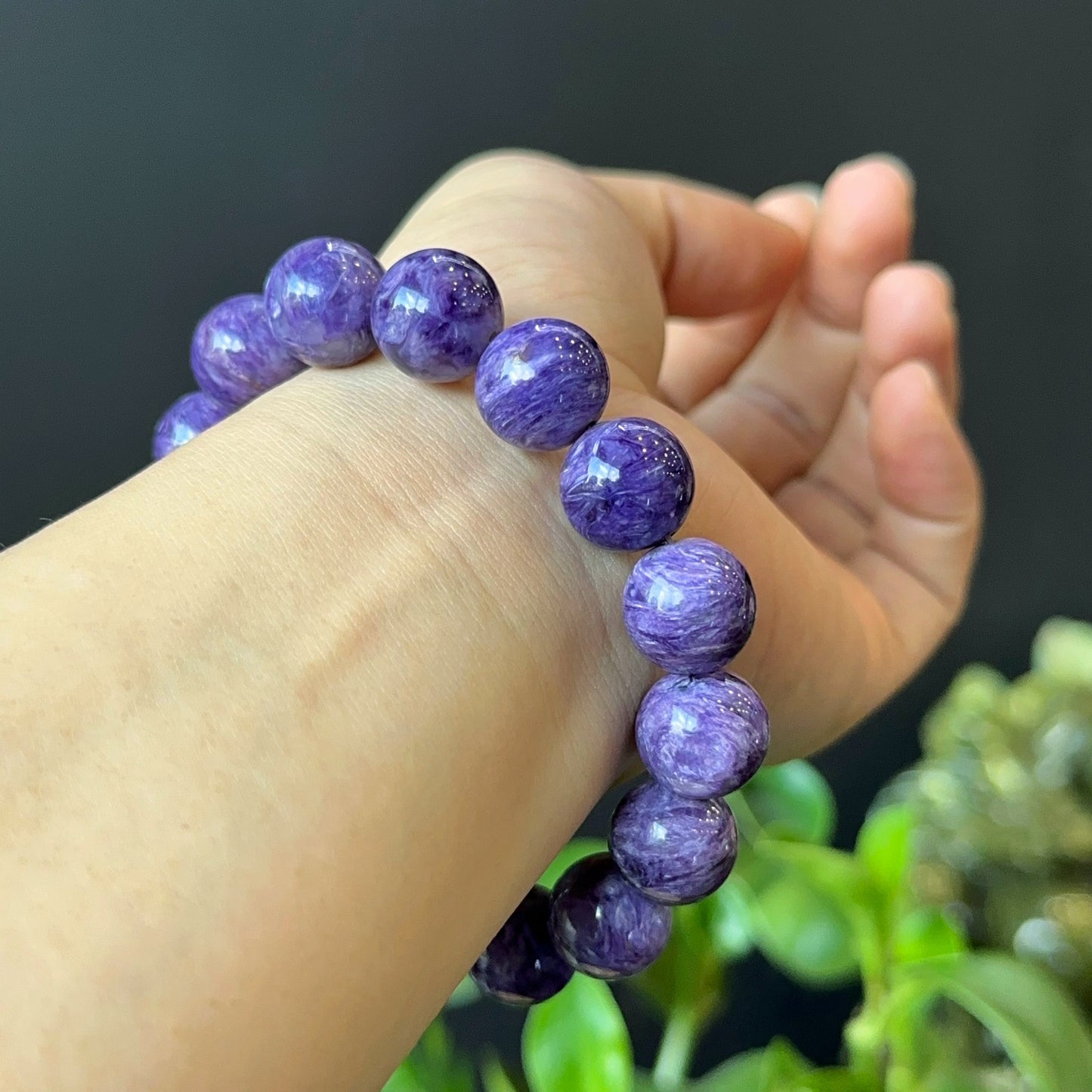 Natural Charoite Bracelet Size 13-14 mm
