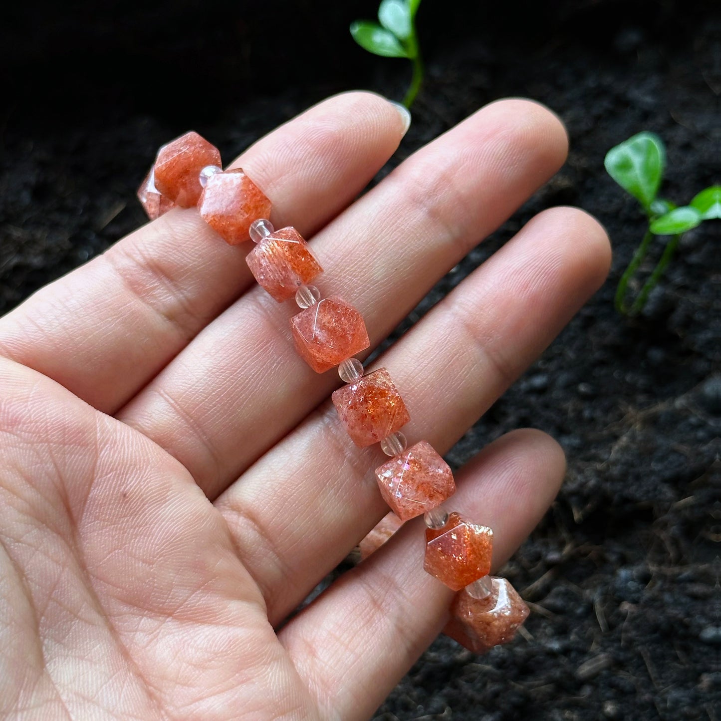 Natural Sunstone Bracelet Size 8-10 mm
