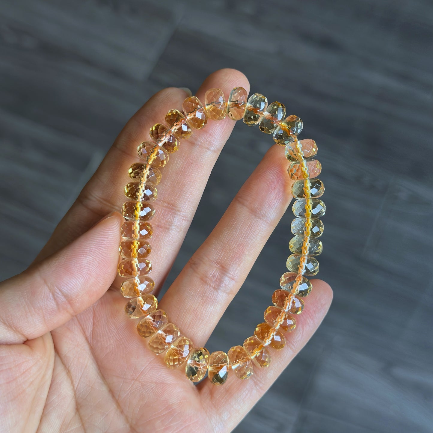 Natural Citrine Faceted Rondell Bracelet Size 9-9.5 mm
