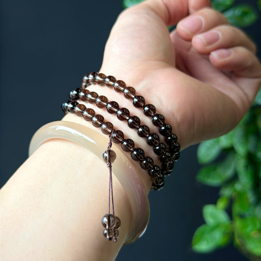 Natural Smokey Quartz Bracelet Size 6 mm